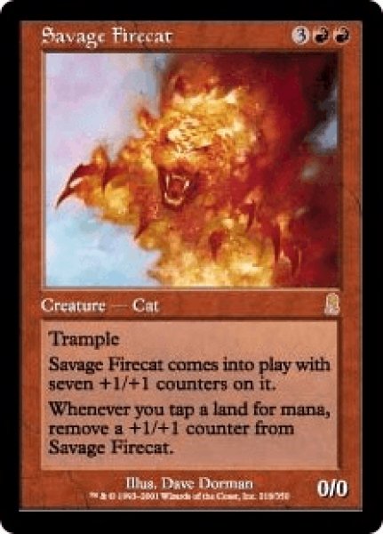 画像1: 《Foil》《継ぎ有》Savage Firecat/凶暴な火猫 (1)