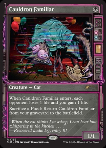画像1: 《Foil》《Secret Lair-Showcase: Duskmourn》Cauldron Familiar/大釜の使い魔 (1)
