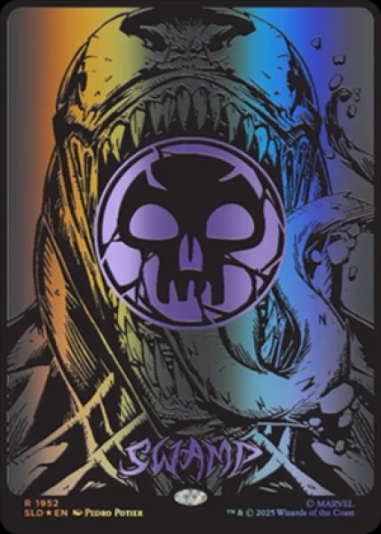 画像1: 《Foil》《レイズド》《Secret Lair x Marvel’s Spider-Man: Mana Symbiote》Swamp/沼《1952》 (1)