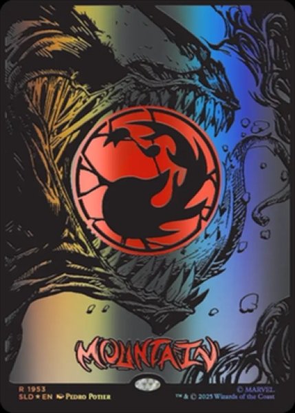 画像1: 《Foil》《レイズド》《Secret Lair x Marvel’s Spider-Man: Mana Symbiote》Mountain/山《1953》 (1)