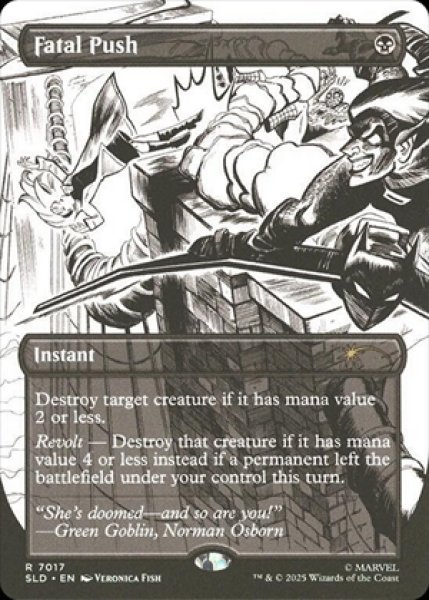 画像1: 《Secret Lair-Bonus Cards》Fatal Push/致命的な一押し《モノクロ》 (1)