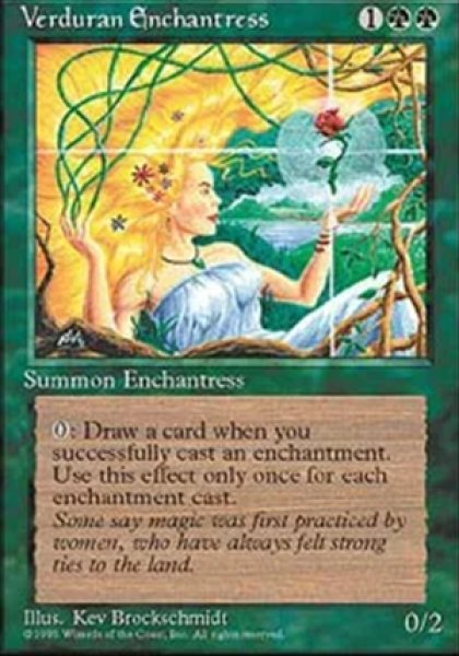 画像1: 《4版日本語黒枠》Verduran Enchantress/新緑の女魔術師 (1)