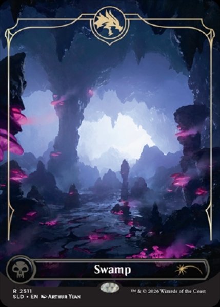 画像1: 《Foil》《Secret Lair-Dungeons & Dragons: Lands of the Forgotten Realms》Swamp/沼《2511》 (1)