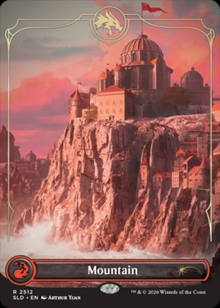 画像1: 《Foil》《Secret Lair-Dungeons & Dragons: Lands of the Forgotten Realms》Mountain/山《2512》 (1)